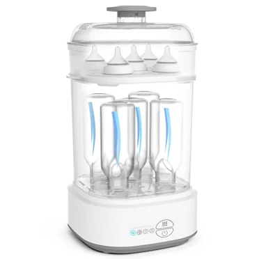 Baby Bottle Steam Sterilizer with Timer for Baby Bottles, Pacifiers, Pump Part,Toys White