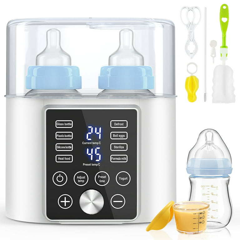 Bubblbay Portable Bottle Warmer,104° Digital Thermostat Baby Bottle Warmer  with Upgraded 5 Adapters Leak-Proof Design,Wireless LED Display Travel