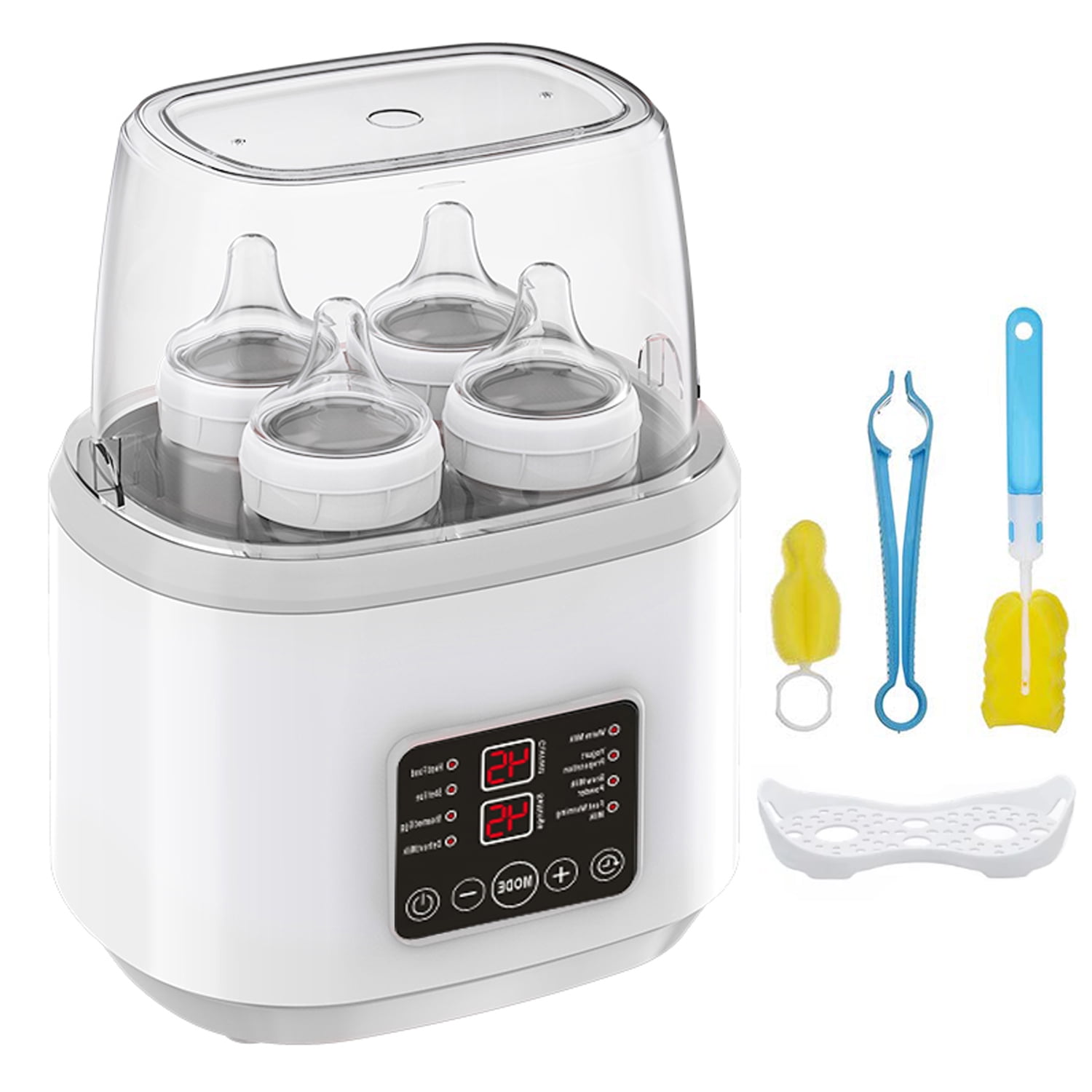 Baby Bottle Warmer, 8-in-1 Fast Milk Warmer with Timer Breastmilk or Formula, Fits 4 Bottles, Accurate Temperature Control, with Defrost, Sterili-zing, Keep, Heat Baby Food Jars Function