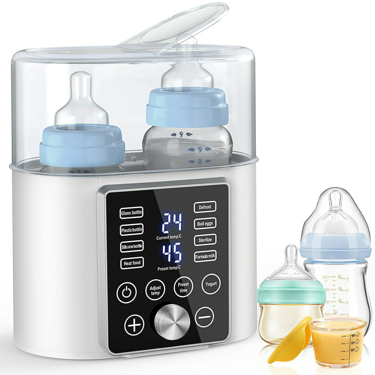 Baby Bottle Warmer, Dual Bottle 12-in-1 Fast Milk Warmer with 24H Accurate  Temperature Control & Auto-Off, Baby Food Heater w/ Appointment &Timer for