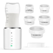 Jademall Portable Baby Bottle Warmer with 5 Adapters, 3-in-1 Rechargeable Bottle Warmer for Breast Milk, Formula & Food, 4 Temperature Settings for Travel & Home