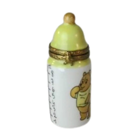 Yellow Baby Bottle Limoges Box for New Parents Limoges Box Porcelain Figurine