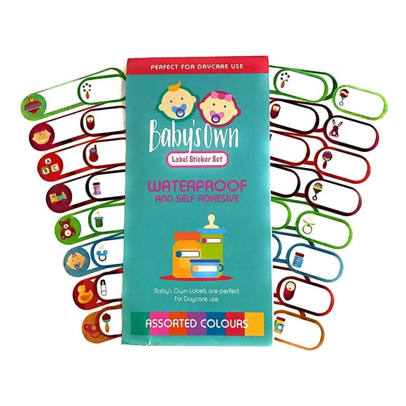 Baby Bottle and Belonging Labels for Daycare, Pack of 64