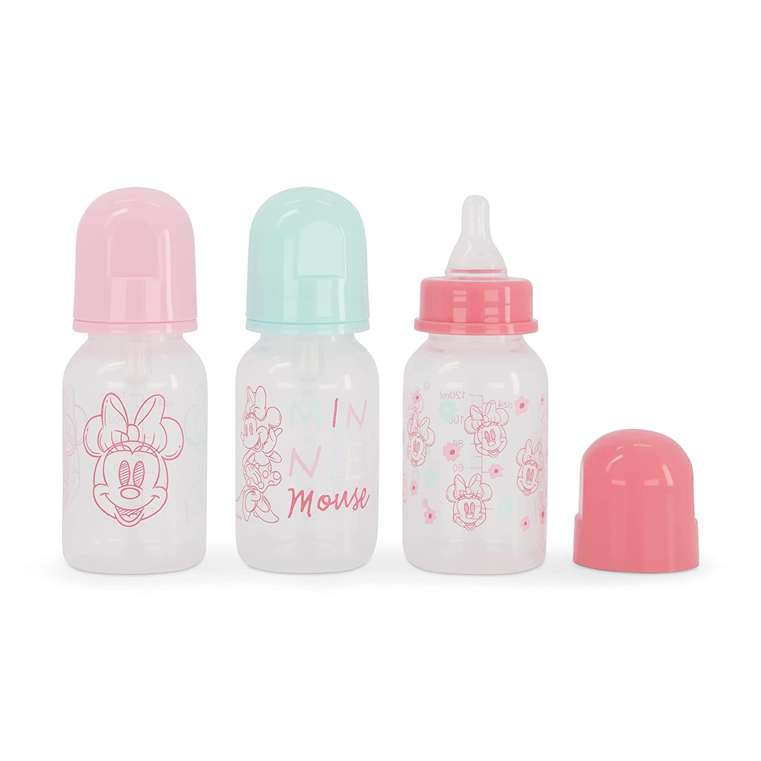 Baby Bottles 5 oz for Boys and Girls, 3 Pack of Disney "Sketch Minnie