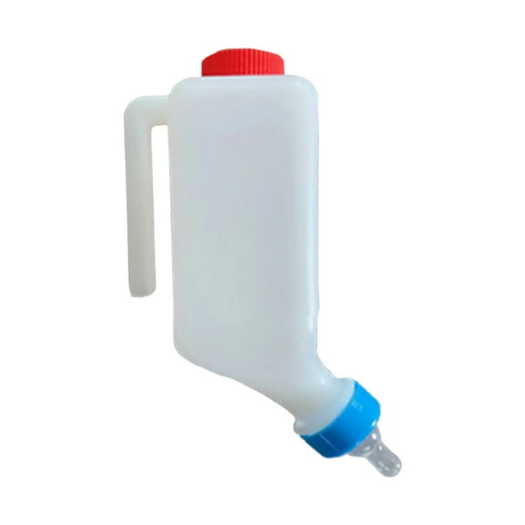 Baby Bottles 800Ml Lamb Baby Bottle With Scale Hanging Milk Feeder Bottle Little Goat Calf Sheep Nursing Bottle With Handle Soft Nipple Slow To Medium Flow White