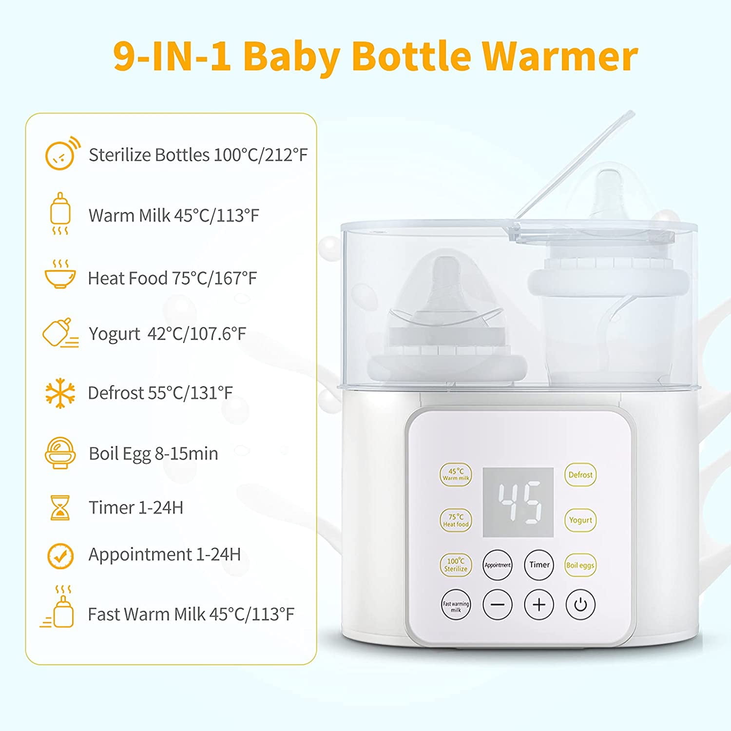 Baby Bottle Warmer Mamtopia 3-in-1 Breast Milk Warmer With 24H