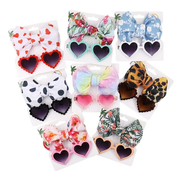 Baby Bow Headbands with Sunglasses Set for Newborns Infants Toddlers Kids