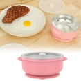 thumbnail image 1 of Baby Bowls with Non-Slip Silicone Suction Cup, Insulated Double-Layer 304 Stainless Steel Toddler Bowls with BPA Free Airtight Lids, Food-Grade Silicone Safe for Kids (E), 1 of 5