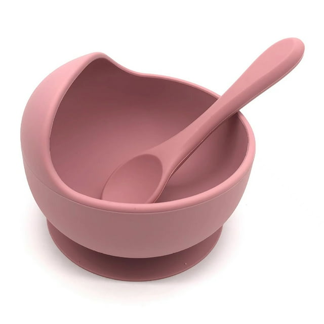 Baby Bowls Silicone Set with Spoon for Babies Kids Toddlers BPA
