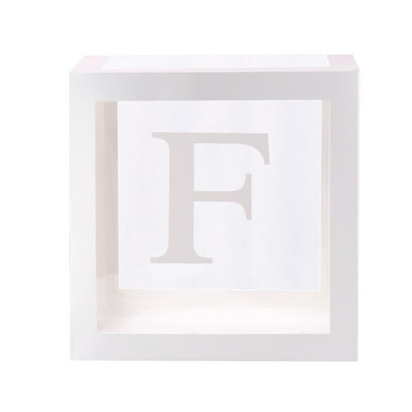 Baby Boxes with Letters for Baby Shower Silver Clear Block Box Transparent Balloon Boxes Birthday Party Decoration Gender Reveal Gift Box