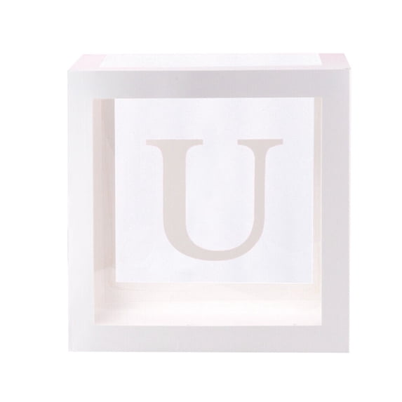 Baby Boxes with Letters for Baby Shower Silver Clear Block Box Transparent Balloon Boxes Birthday Party Decoration Gender Reveal Gift Box