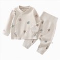 thumbnail image 1 of Baby Boy 2‑Piece Kimono Wrap Pajama Set with Cartoon Print,Fabric Sleepwear with Snaps 9-12 Months, 1 of 7