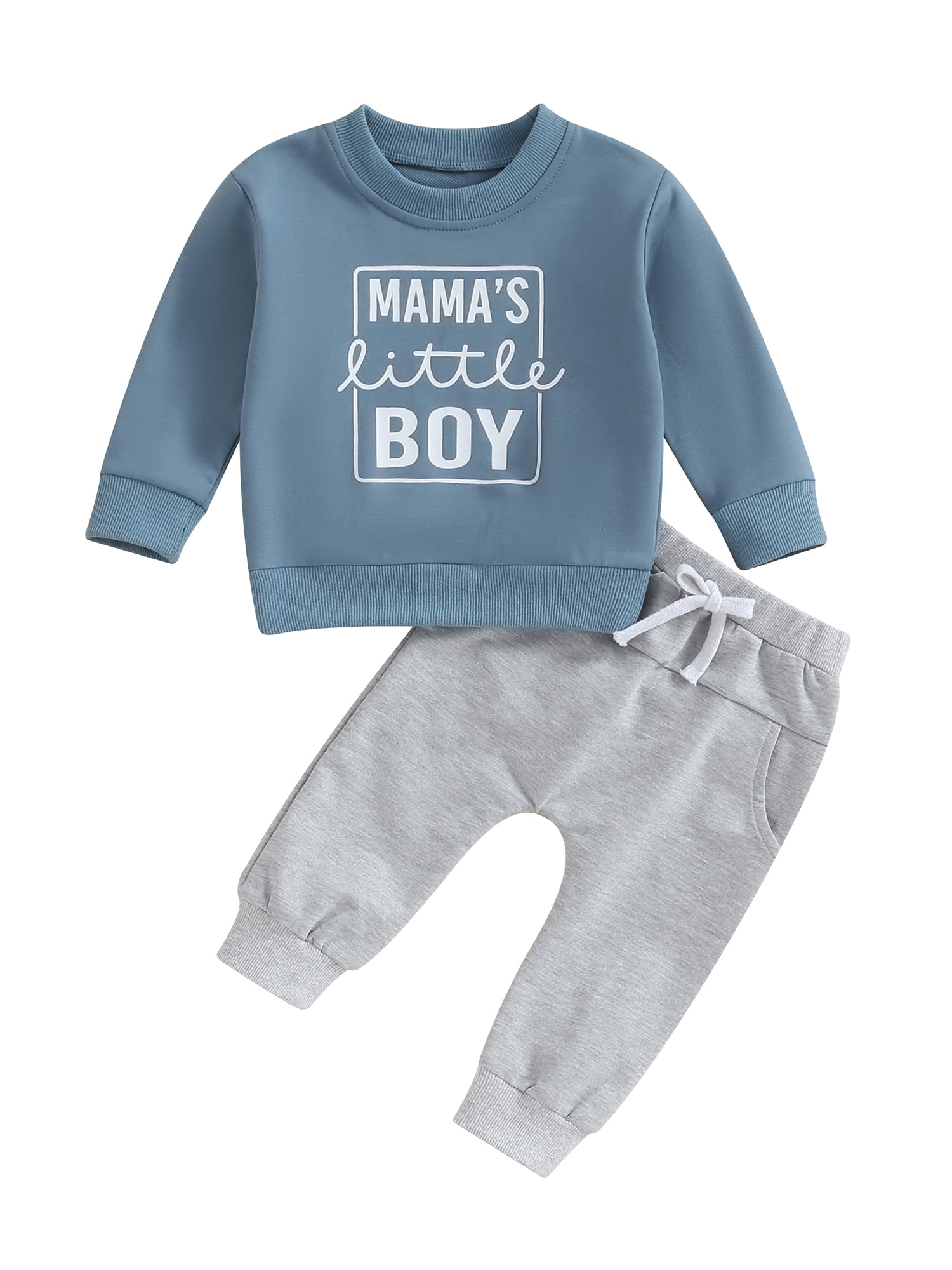 Baby Boy 2 Piece Outfits Lettering Print Sweatshirt and Elastic Pants ...