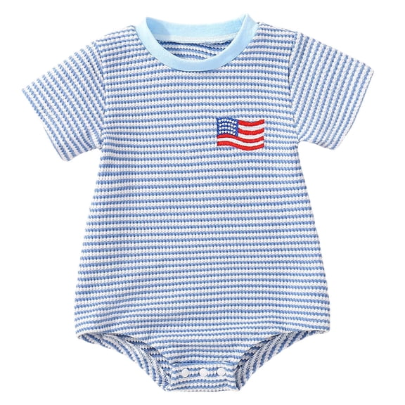 Baby Boy 4th of July Outfit Newborn Bubble Romper American Flag Bodysuit Fourth Of July USA Summer Clothes