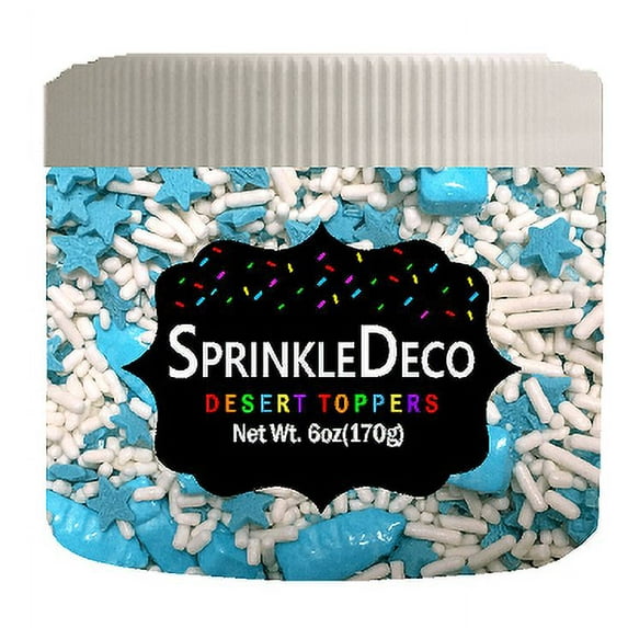 Baby Boy Baby Blue Bottle Desert Cupcake Icecream Cake Decoration Confetti Quin Pearly Sprinkes -6oz Jar