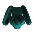 thumbnail image 1 of Baby Boy Baby Girl Clothes Velvet Solid Color Long Sleeve Romper Bodysuit For Christmas Party Wedding Holiday Boy 6 Month Clothes Boys 2t Gender Neutral Bodysuit Button Green 6-9 Months, 1 of 8