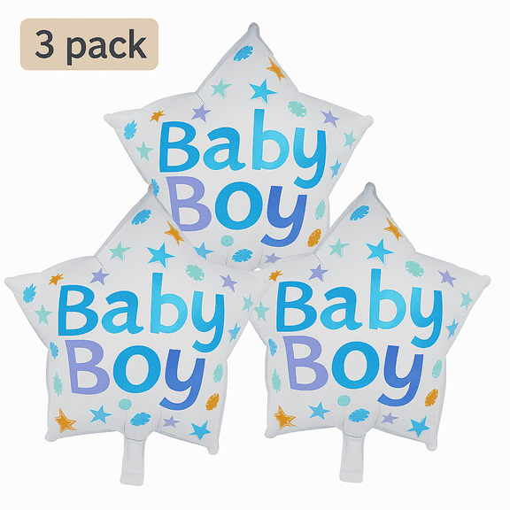 Baby Boy Balloon Baby Shower Star Mylar Foil Blue Balloon