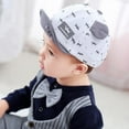 thumbnail image 1 of Baby Boy Baseball Cap Striped Sunhat Letter Sun Protection Hat, 1 of 10