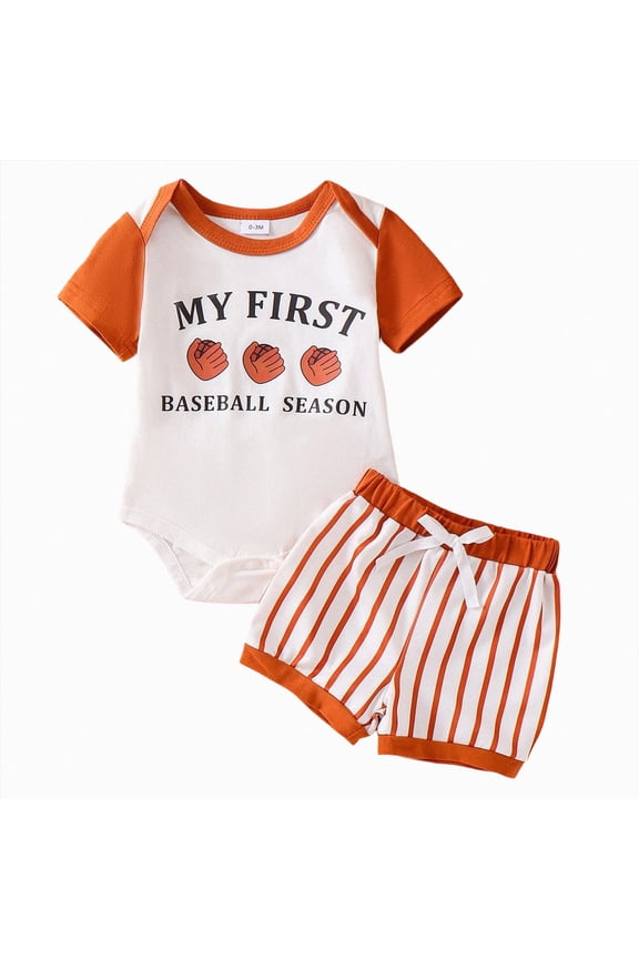Baby Boy Baseball Outfit Baseball Embroidery Baby Bubble Romper Short Sleeve Jumpsuit Shorts Summer Outfits 2pc Set