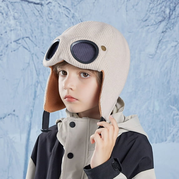 Baby Girl Beanie Toddler Warm Windproof Knit Hood Hat for Cold Weather Toddler Winter Hat Boy 4-10 Years