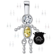 Baby Boy Birthstone Charm Children Pendants for Mom or Grandma Necklace by Ginger Lyne CZ Sterling Silver