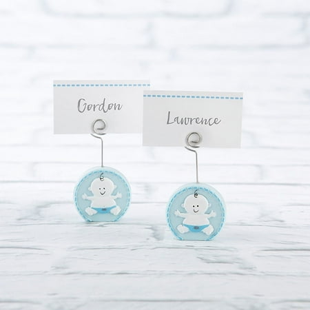 Baby Boy Blue Place Card Holder - Set of 36 - Perfect Baby Shower Favor & Decoration