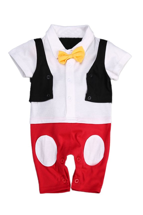 Baby Boy Bowtie Cartoon Photo Prop Romper Onesie (2-3 Years)