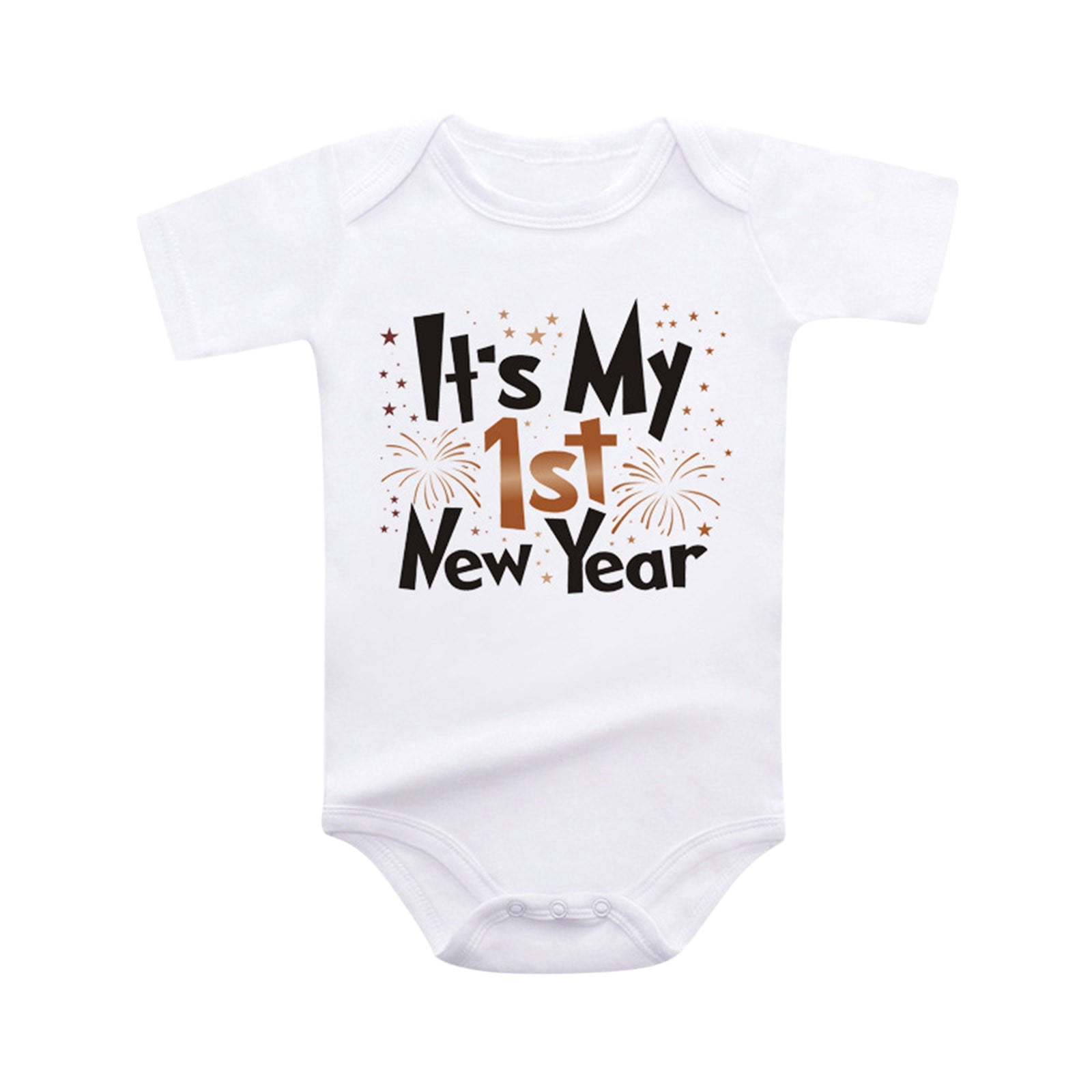 Baby Boy Boys Girls Short Sleeve Christmas Cartoon Letter Print Romper