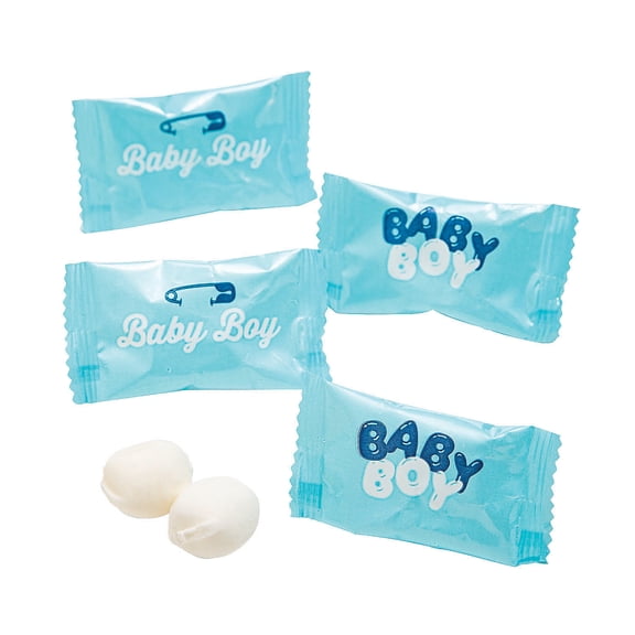 Fun Express Baby Boy Buttermints Mint Candy for Baby Shower, 108 Pieces, 14 Oz