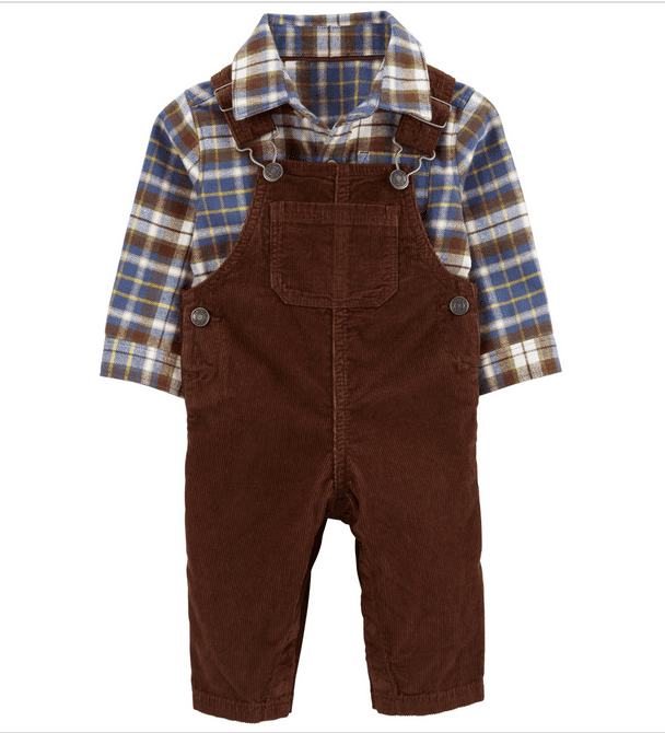 Carter's 2pc Baby Boy Plaid Hoodie Shirt & Pants Set main image 1