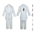 thumbnail image 1 of Baby Boy Christening Baptism Formal White Tail Suit Silver Maria on Back Sm-20, 1 of 4