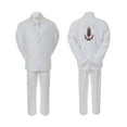 thumbnail image 1 of Baby Boy Christening Formal White Single Breasted Suit Silver Gold Guadalupe on Back Sm-20, 1 of 4