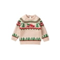 thumbnail image 1 of Baby Boy Christmas Sweaters Long Sleeve Round Neck Truck Print Knit Pullovers Infant Jumper Tops, 1 of 9