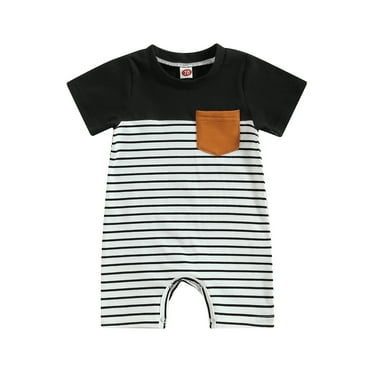 Baby Boy Clothes 0 3 6 12 18 Months Stripe Short Sleeve Romper 3-6 Months