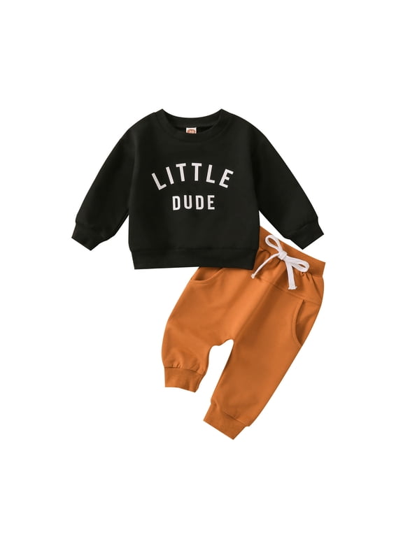 Baby Boy Clothes 1 Year Old Boy Clothes Baby Boy Clothes Outfits Letter Prined Sweatshirt Pants Set Baby Boy Clothing