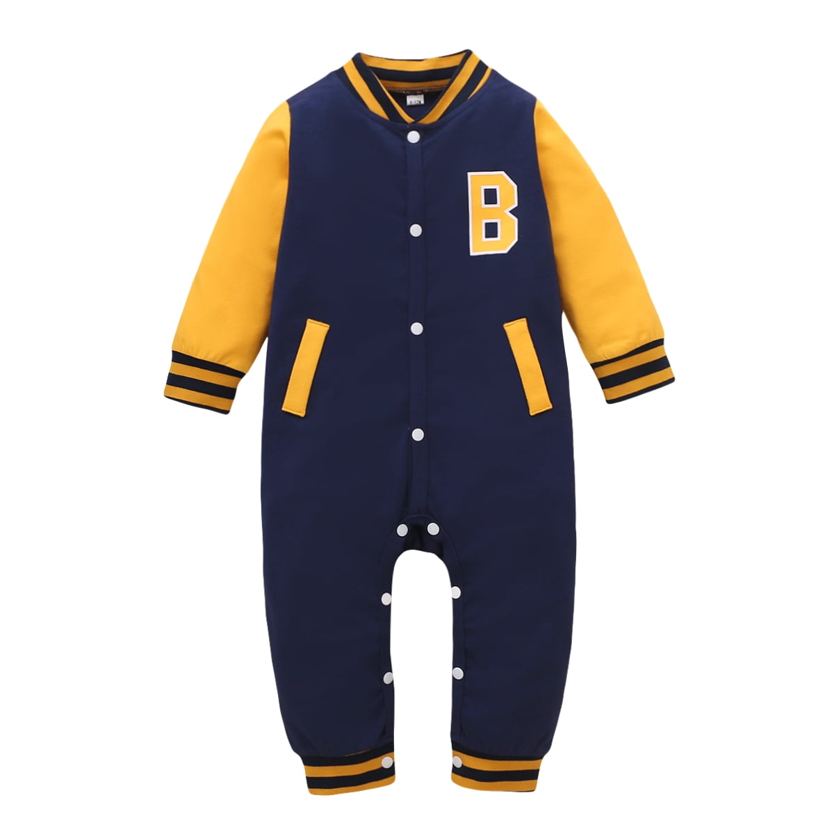 Baby Boy Clothes 1218 months Baby Boy Romper Color Stitching Long Sleeve OnePiece Coverall