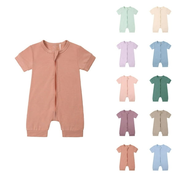 Baby Boy Clothes Baby Boy Romper Boys Romper & Jumpsuit Baby Rompers Pajamas Zipper Short Sleeve Sleeper Jumpsuit for Comfortable and Sleep