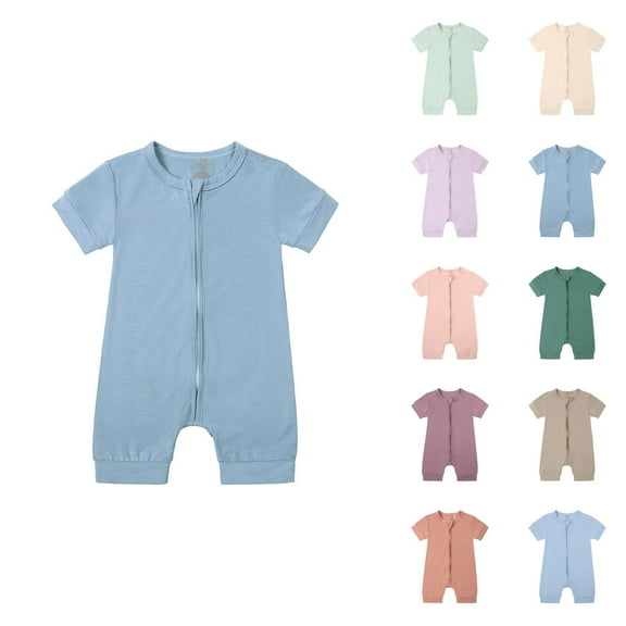 Baby Boy Clothes Baby Boy Rompers Boys Romper & Jumpsuit Baby Rompers Pajamas Zipper Short Sleeve Sleeper Jumpsuit for Comfortable and Sleep