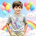 thumbnail image 1 of Baby Boy Clothes Crew Neck Cartoon Print Back To School Short Sleeve Tee for Toddler Cute Summer Tops Preppy Clothes for Boy Size, 1 of 4