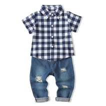 Baby Boy Clothes Infant Toddler Boy Outfits 12 18 Months Short Sleeved Shirt Jeans Boys Summer Clothing Pants Set