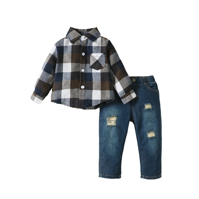 Baby Boy Clothes Infant Toddler Boy Outfits Denim Jeans Boys Fall