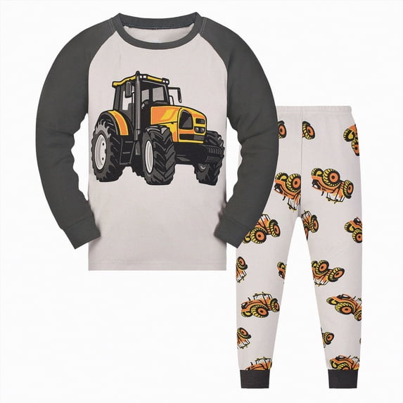 Baby Boy Clothes Kids Boys Autumn Winter Cartoon Long Sleeve Elastic Waist 1T 2T 3T 4T 5T 6T Sleepwear Pajamas 2 PC
