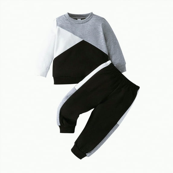 Baby Boy Clothes Kids Boys Fall Winter Graphic Long Sleeve Elastic Waist 6 12 18 24 Months Everyday Outfit Set 2 Piece