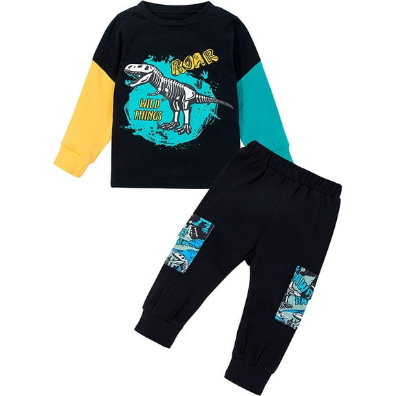 Baby Boy Clothes Letter Print Long-Sleeved Pants 2 Pcs Set 3-4T