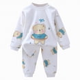 thumbnail image 1 of Baby Boy Clothes Little Boys Fall/Winter Round Neck Long Sleeve Elastic Waist 6M 12M 24M 2T 3T 4T 5T Everyday Outfit Set 2Pcs, 1 of 7