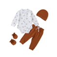 Baby Boy Clothes Newborn Boy Outfits Dinosaur Print Romper Brown Ribbed