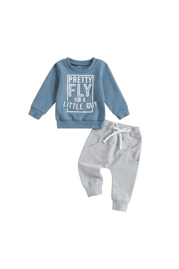 Baby Boy Clothes Pretty Fly for A Little Guy Infant Outfit Sets Tops Drawstring Pants Fall Winter Set