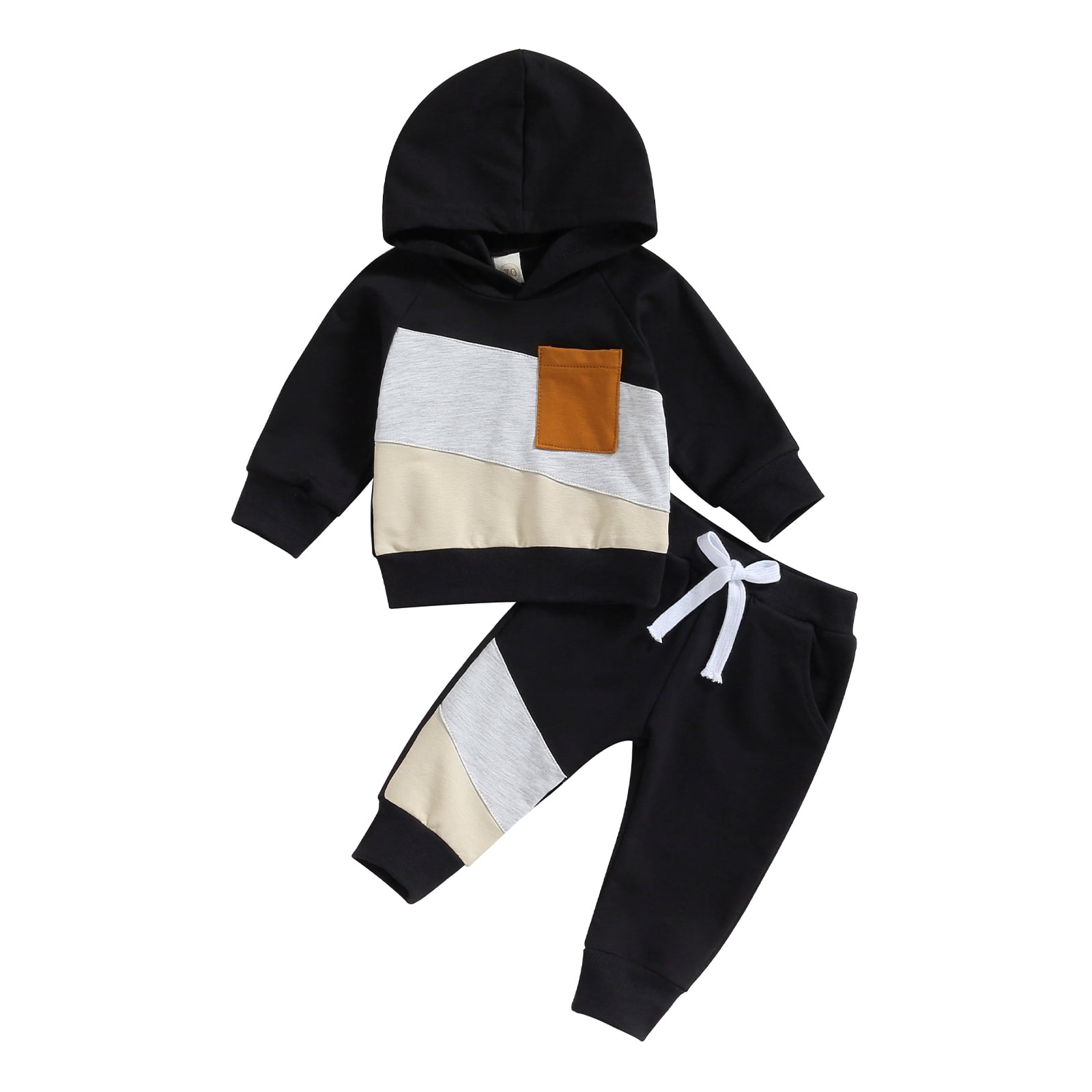 Baby Boy Clothes Set 3M 6M 12M 18M 24M 3Y Color Block Long Sleeve