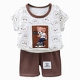 thumbnail image 1 of Baby Boy Clothes Short Sleeve Contrast Color Sweatshirt Toddler Boy Spring Summer Party Pants Set, 1 of 6