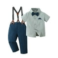 thumbnail image 1 of Baby Boy Clothes Suits Toddler Formal Dress Shirt Suspender Pants Bowtie Outfit Sets Wedding 1-6T, 1 of 13